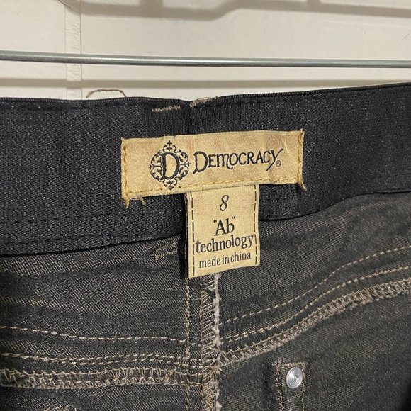 Democracy Ab Technology Light Gray/Brown Low Rise Stretch Skinny Jeans Size 8 - Picture 6 of 9